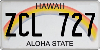 HI license plate ZCL727