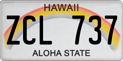 HI license plate ZCL737