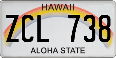 HI license plate ZCL738