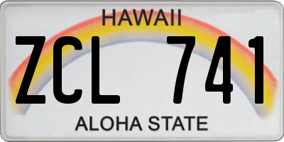 HI license plate ZCL741