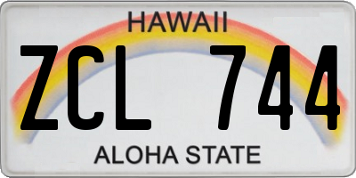 HI license plate ZCL744