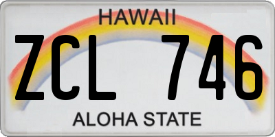 HI license plate ZCL746
