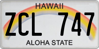 HI license plate ZCL747
