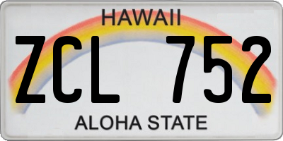 HI license plate ZCL752