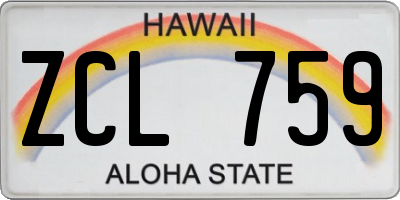HI license plate ZCL759