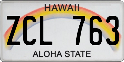 HI license plate ZCL763