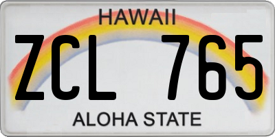 HI license plate ZCL765
