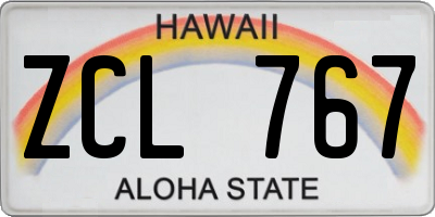 HI license plate ZCL767