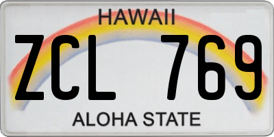 HI license plate ZCL769