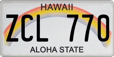 HI license plate ZCL770