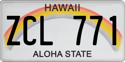 HI license plate ZCL771
