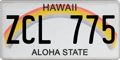 HI license plate ZCL775