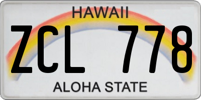 HI license plate ZCL778
