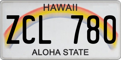 HI license plate ZCL780
