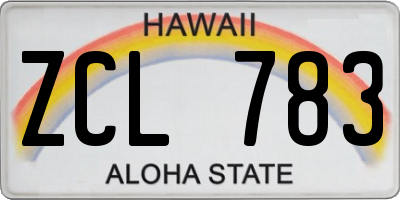 HI license plate ZCL783