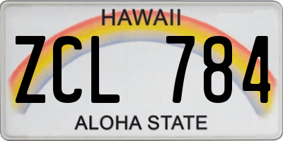 HI license plate ZCL784