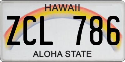 HI license plate ZCL786