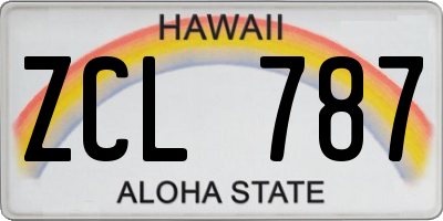 HI license plate ZCL787