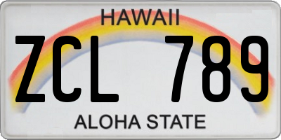 HI license plate ZCL789