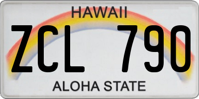 HI license plate ZCL790