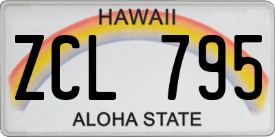 HI license plate ZCL795