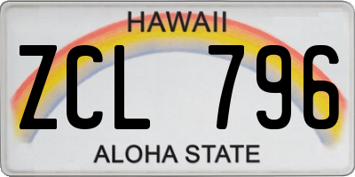 HI license plate ZCL796