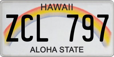 HI license plate ZCL797