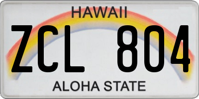 HI license plate ZCL804