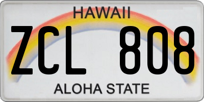 HI license plate ZCL808