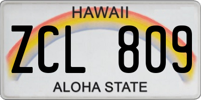 HI license plate ZCL809