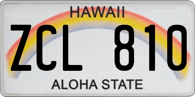 HI license plate ZCL810