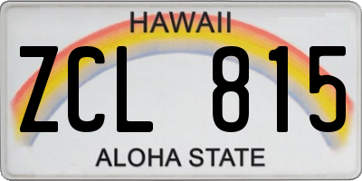 HI license plate ZCL815