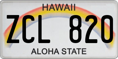 HI license plate ZCL820