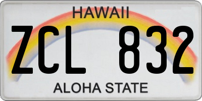 HI license plate ZCL832