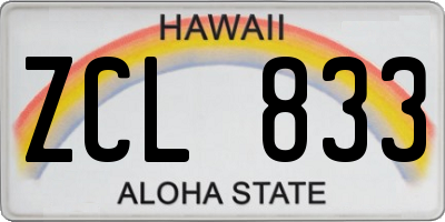 HI license plate ZCL833