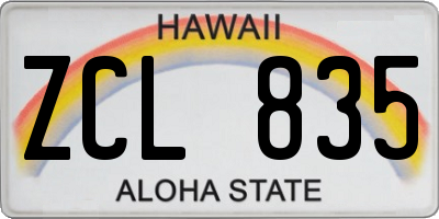 HI license plate ZCL835