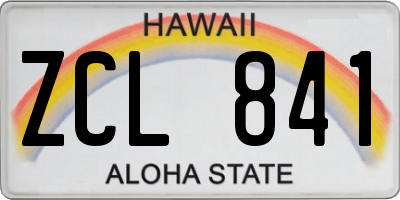 HI license plate ZCL841
