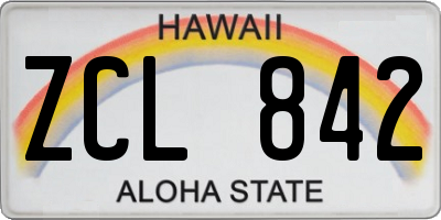 HI license plate ZCL842