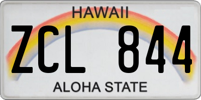 HI license plate ZCL844