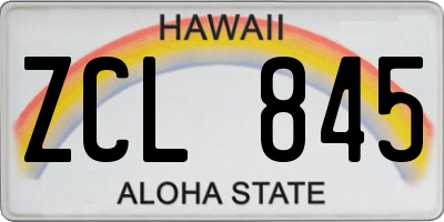 HI license plate ZCL845