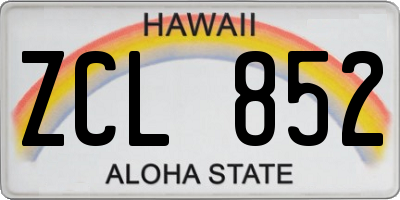 HI license plate ZCL852