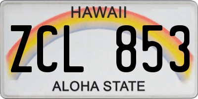 HI license plate ZCL853
