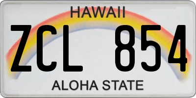 HI license plate ZCL854