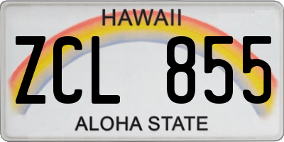 HI license plate ZCL855