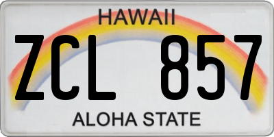 HI license plate ZCL857