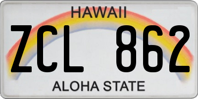 HI license plate ZCL862