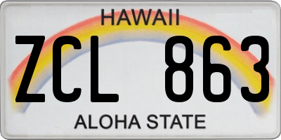 HI license plate ZCL863