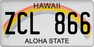 HI license plate ZCL866
