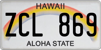 HI license plate ZCL869
