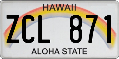 HI license plate ZCL871